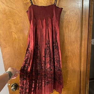 Ophelia & Co. Burgundy and Black Floral Midi Dress